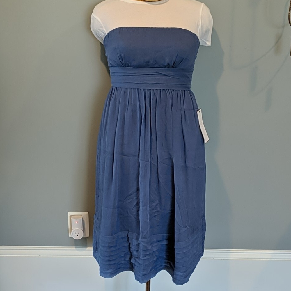 NWT JCrew light blue strapless dress size 8